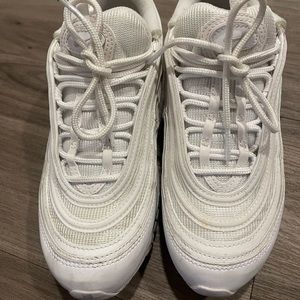 White nike running shoes